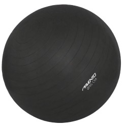 Avento fitnessbal 65 cm PVC zwart 2-delig