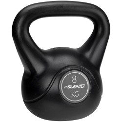 Avento kettlebell 8 kg zwart/grijs