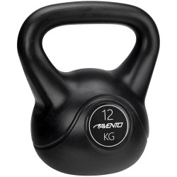 Avento kettlebell 12 kg zwart/grijs