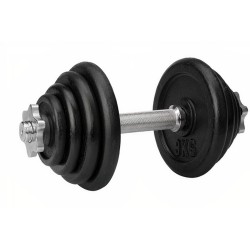 Avento halterset 35 cm 15 kilo staal zwart/chroom 11-delig