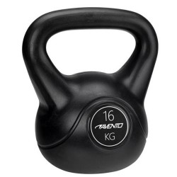 Avento kettlebell 16 kg zwart